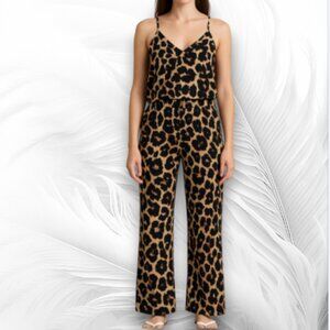 Women's Leopard Print Matching Set – Cami Top & Wide Leg Pants Size: M